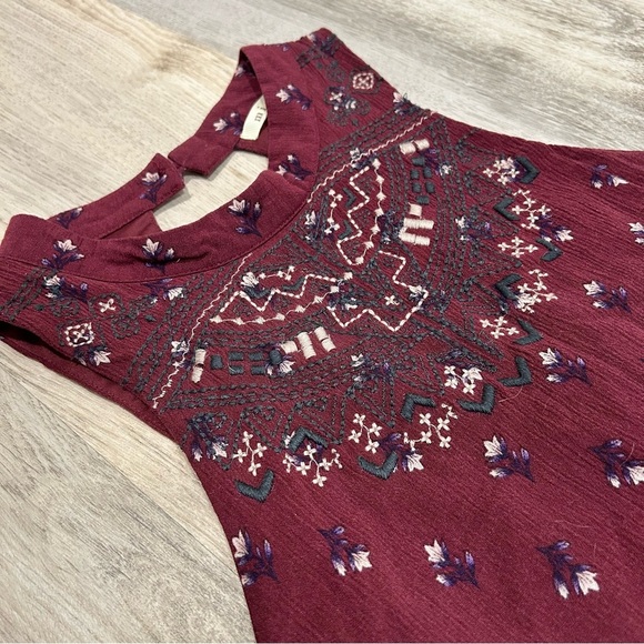 MiAmi Francesca’s Maroon Floral Sleeveless Racer Back Rayon Mini Dress Size L - Picture 4 of 8